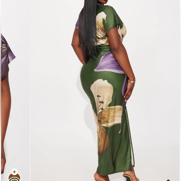 Fashion Nova Dresses & Skirts - Fashion Nova Green and Purple Maxi Dress